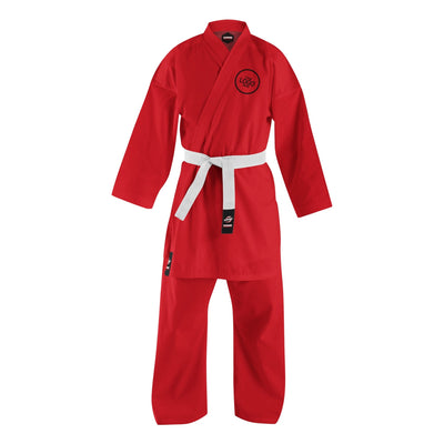 8 oz. Custom Red Light Weight Karate Uniform - Summo Sports